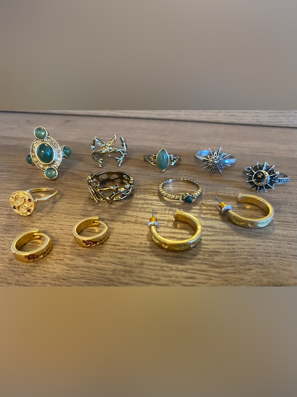 Collection of New Disturbia Rings and Earrings Mostly Gold Plated